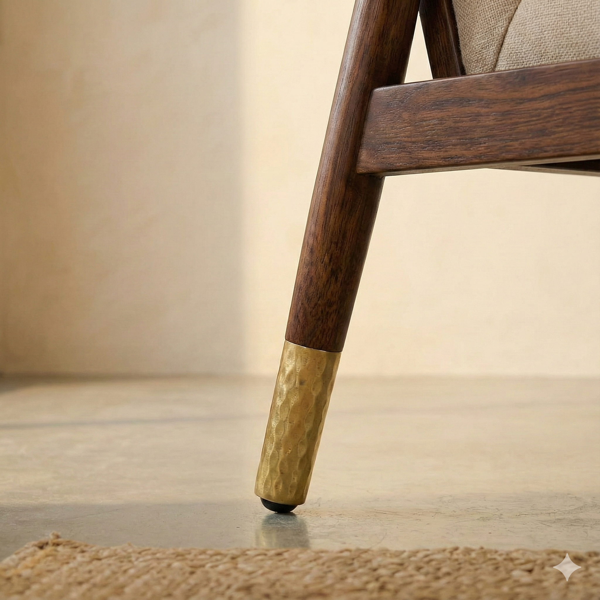 Mercer Walnut & Brass Armchair